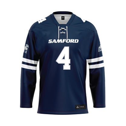 Samford - NCAA Men's Basketball : Judson Bjornstad - Blue Hockey Jersey-0