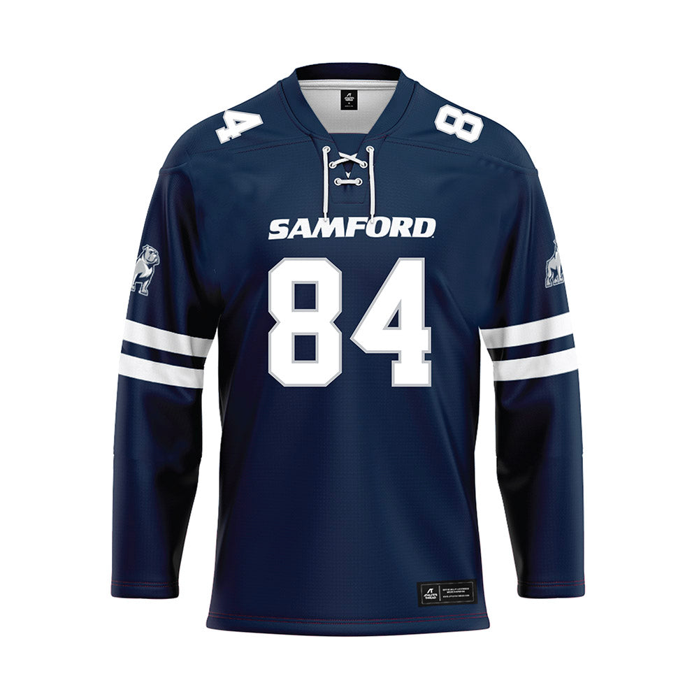 Samford - NCAA Football : Sam Pickett III - Blue Hockey Jersey-0
