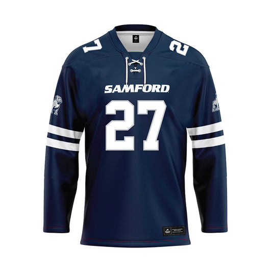 Samford - NCAA Baseball : Jake Souders - Blue Hockey Jersey-0