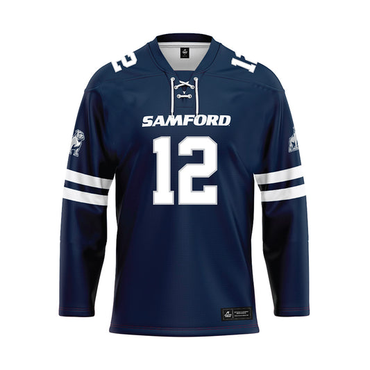 Samford - NCAA Football : Charlie Gilliam - Blue Hockey Jersey-0