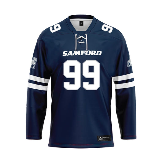 Samford - NCAA Football : Tyler Durant - Blue Hockey Jersey-0