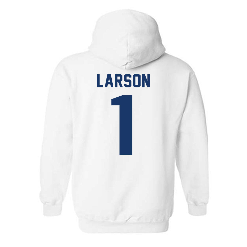 Drake - NCAA Men's Basketball : Owen Larson - Classic Shersey Hooded Sweatshirt-1