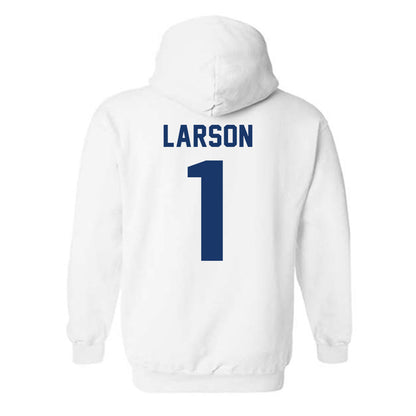 Drake - NCAA Men's Basketball : Owen Larson - Classic Shersey Hooded Sweatshirt-1