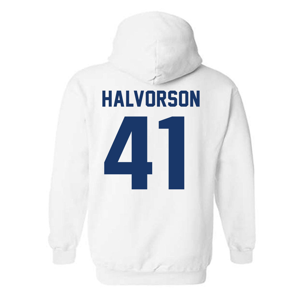 Drake - NCAA Football : Spencer Halvorson - Classic Shersey Hooded Sweatshirt-1
