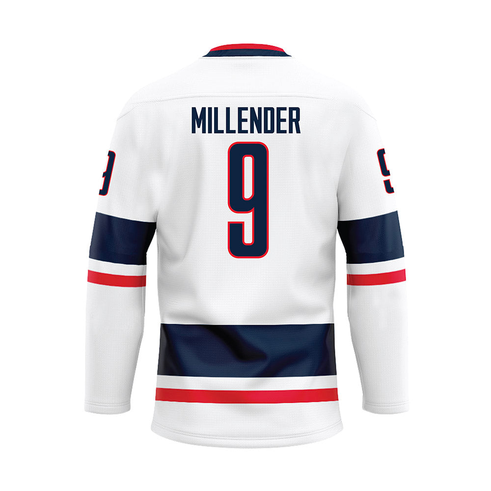 UConn - NCAA Men's Basketball : Alec Millender - White Hockey Jersey-1