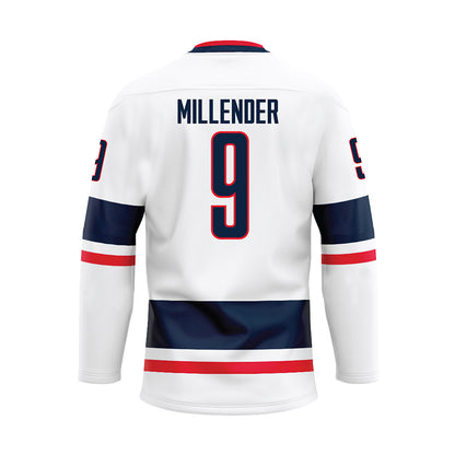 UConn - NCAA Men's Basketball : Alec Millender - White Hockey Jersey-1