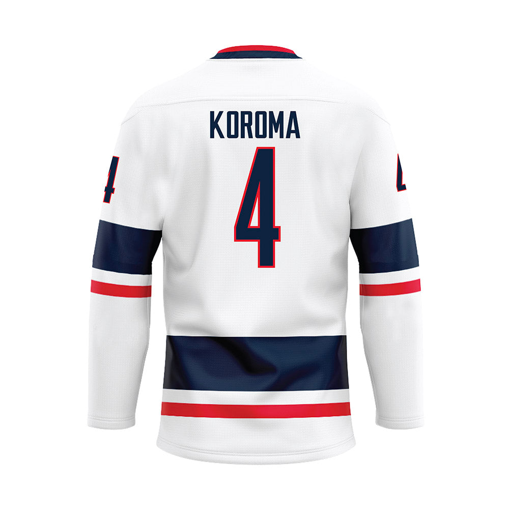 UConn - NCAA Men's Basketball : Dwayne Koroma - White Hockey Jersey-1