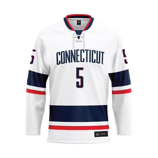 UConn - NCAA Men's Basketball : Tarris Reed Jr - White Hockey Jersey-0