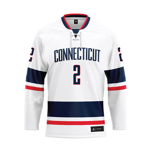 UConn - NCAA Men's Basketball : Silas Demary Jr - White Hockey Jersey-0
