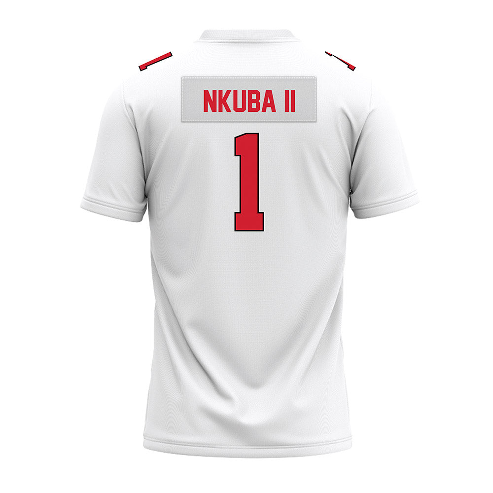 Illinois State - NCAA Football : Shadwel Nkuba II - White Premium Football Jersey-1
