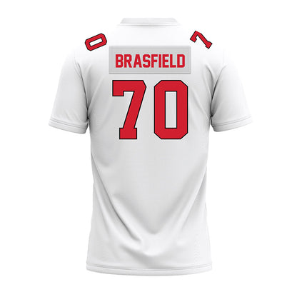 Illinois State - NCAA Football : Logan Brasfield - White Premium Football Jersey-1