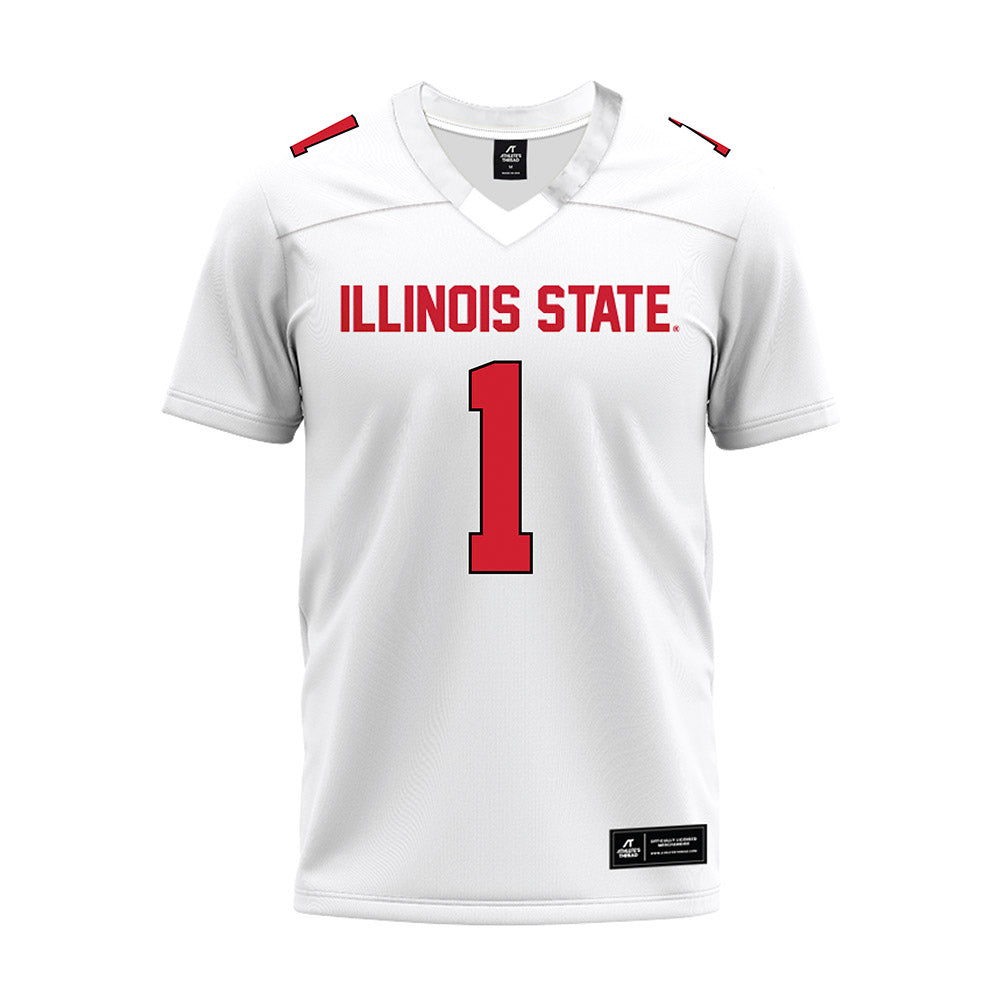 Illinois State - NCAA Football : Shadwel Nkuba II - White Premium Football Jersey-0