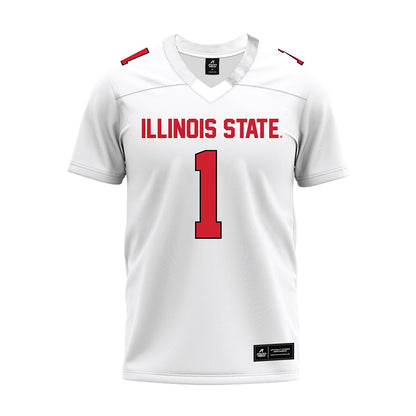 Illinois State - NCAA Football : Shadwel Nkuba II - White Premium Football Jersey-0
