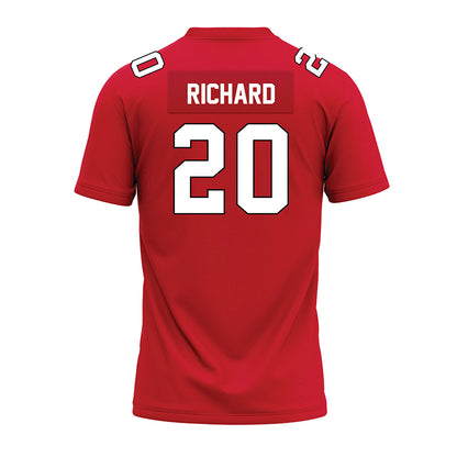 Illinois State - NCAA Football : CJ Richard - Red Premium Football Jersey-1