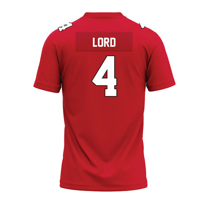 Illinois State - NCAA Football : Dylan Lord - Red Premium Football Jersey-1
