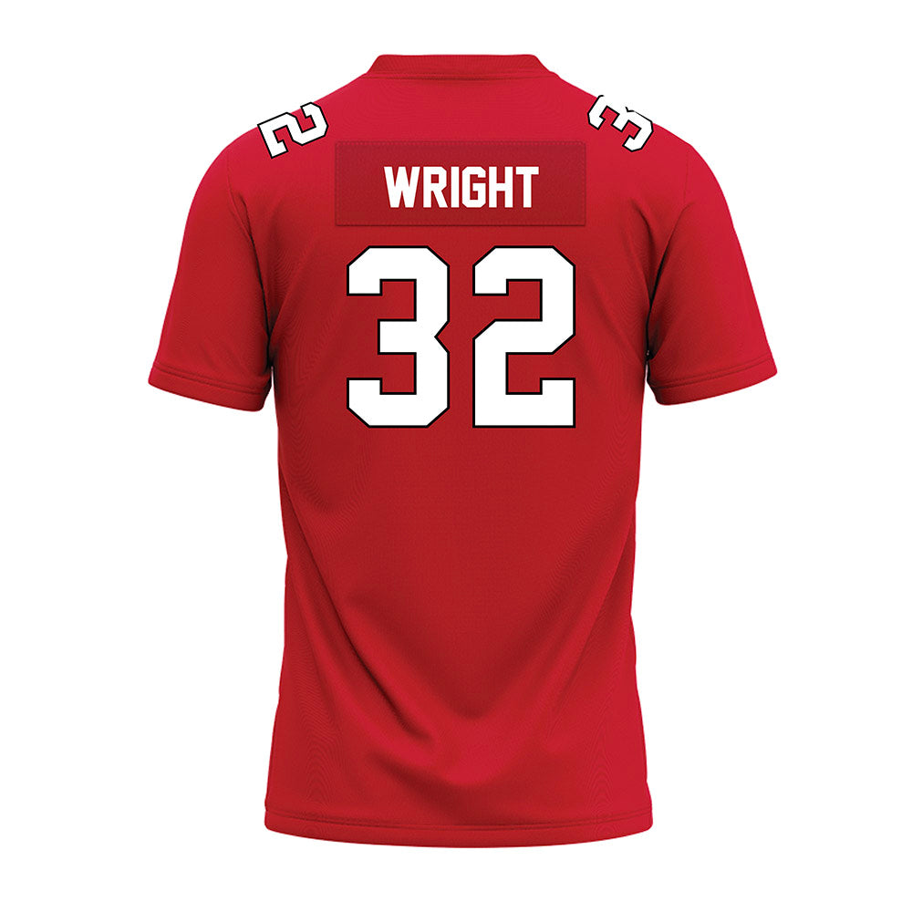 Illinois State - NCAA Football : Wenkers Wright - Red Premium Football Jersey