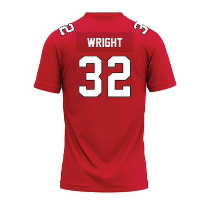 Illinois State - NCAA Football : Wenkers Wright - Red Premium Football Jersey