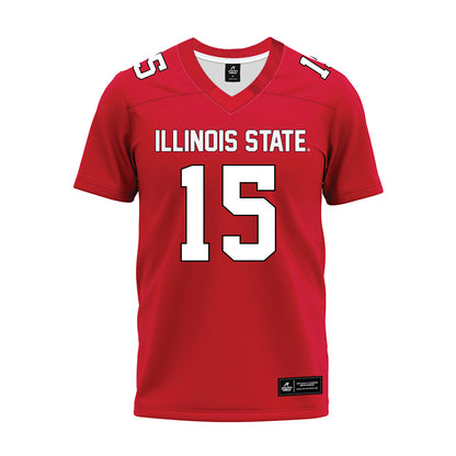 Illinois State - NCAA Football : Rylan Crawford - Red Premium Football Jersey