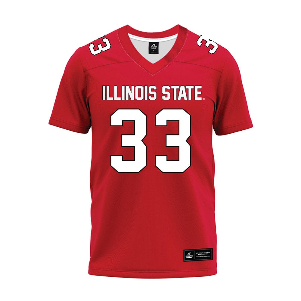 Illinois State - NCAA Football : Connor Leyden - Red Premium Football Jersey