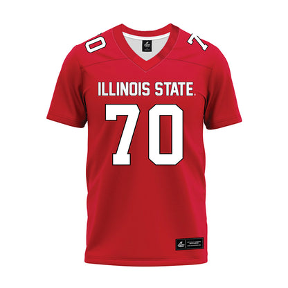 Illinois State - NCAA Football : Logan Brasfield - Red Premium Football Jersey-0