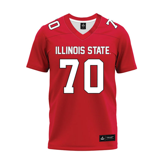 Illinois State - NCAA Football : Logan Brasfield - Red Premium Football Jersey-0