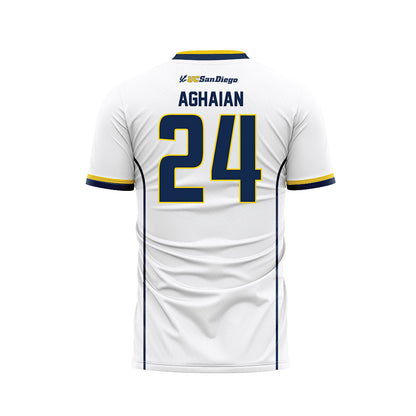 UCSD - NCAA Men's Soccer : Nick Aghaian - White Soccer Jersey