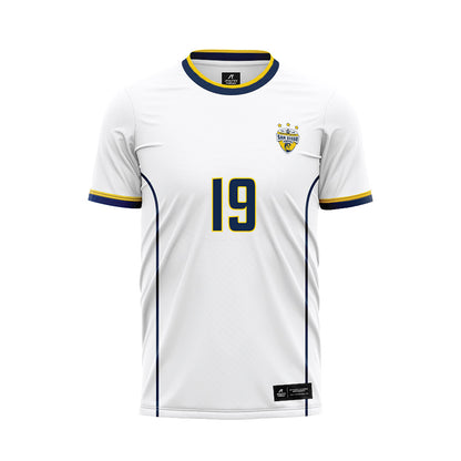 UCSD - NCAA Men's Soccer : Woody Brown - White Soccer Jersey-0