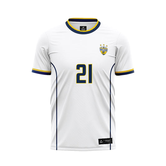 UCSD - NCAA Men's Soccer : Jack Nishimoto - White Soccer Jersey-0