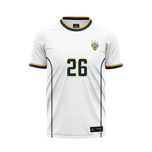 UCSD - NCAA Women's Soccer : Nadira Haddach - White Soccer Jersey-0