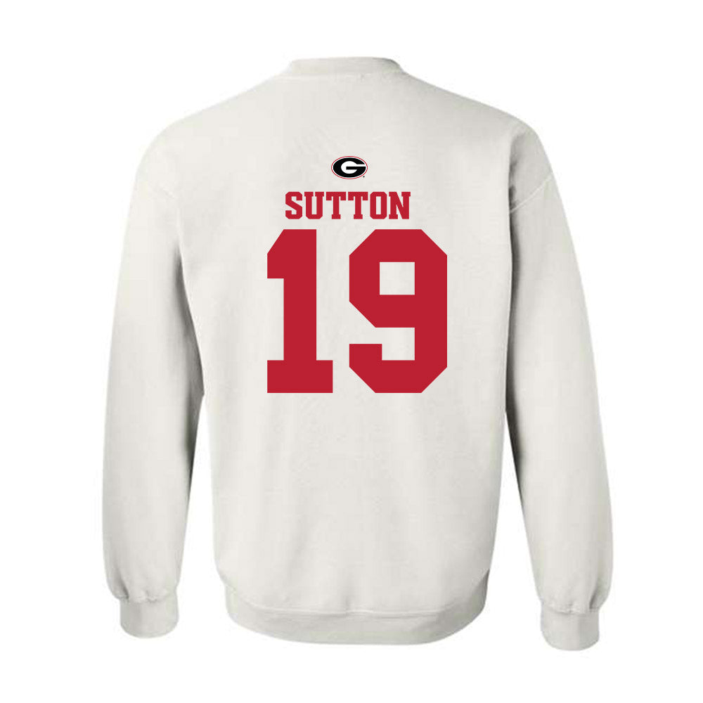 Georgia - NCAA Baseball : Ethan Sutton - Fashion Shersey Crewneck Sweatshirt-1