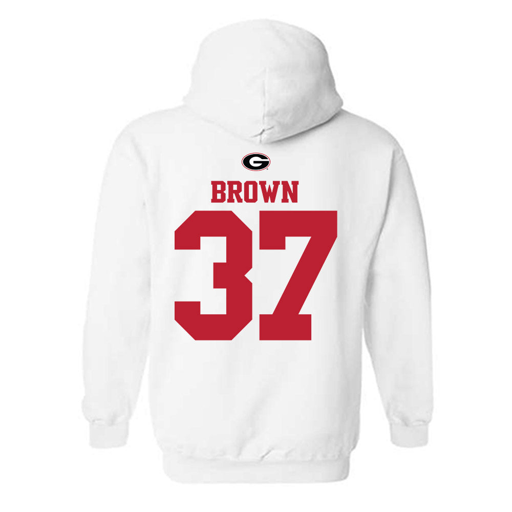 Georgia - NCAA Baseball : Zachary Brown - Fashion Shersey Hooded Sweatshirt-1