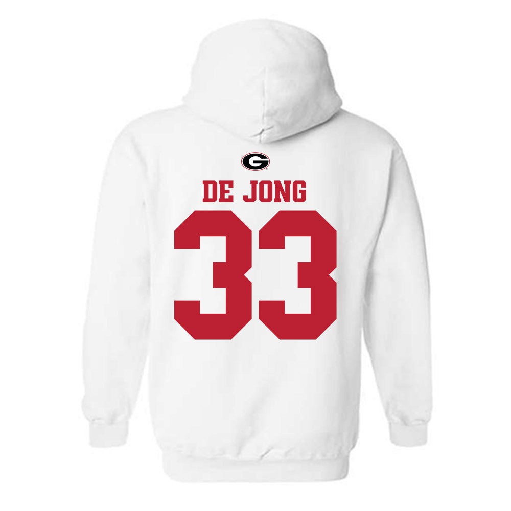 Georgia - NCAA Baseball : Max De Jong - Fashion Shersey Hooded Sweatshirt-1