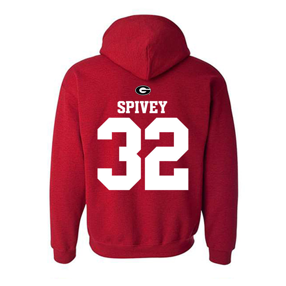 Georgia - NCAA Baseball : Logan Spivey - Fashion Shersey Hooded Sweatshirt-1