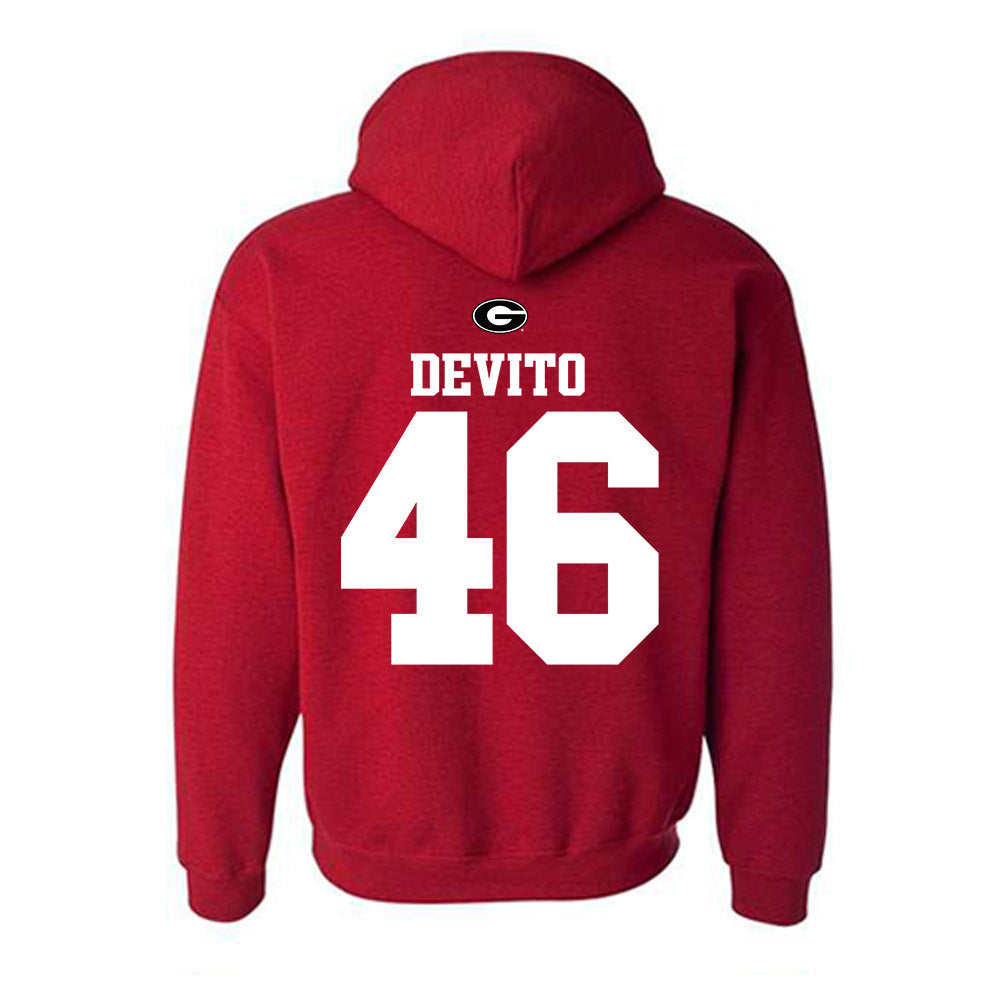 Georgia - NCAA Baseball : Zach DeVito - Fashion Shersey Hooded Sweatshirt-1