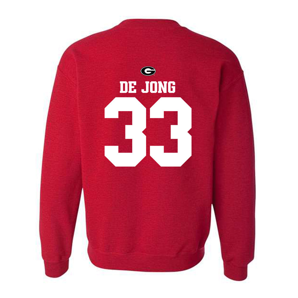 Georgia - NCAA Baseball : Max De Jong - Fashion Shersey Crewneck Sweatshirt-1