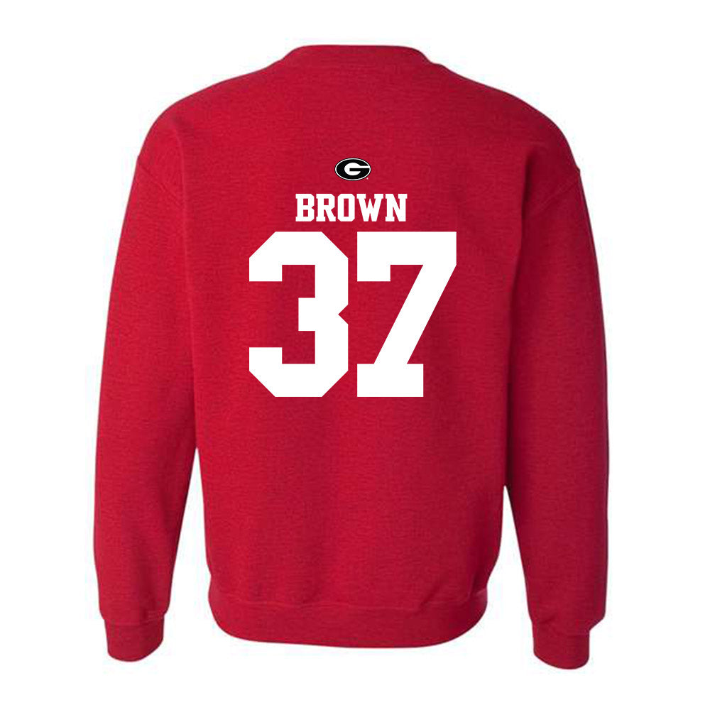 Georgia - NCAA Baseball : Zachary Brown - Fashion Shersey Crewneck Sweatshirt-1