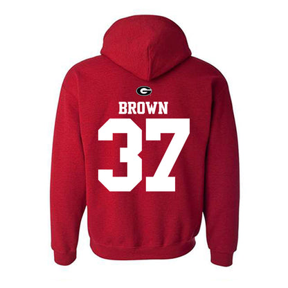 Georgia - NCAA Baseball : Zachary Brown - Fashion Shersey Hooded Sweatshirt-1