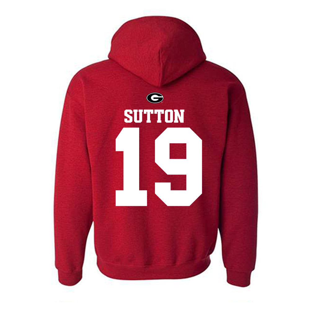 Georgia - NCAA Baseball : Ethan Sutton - Fashion Shersey Hooded Sweatshirt-1