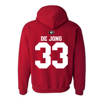 Georgia - NCAA Baseball : Max De Jong - Fashion Shersey Hooded Sweatshirt-1