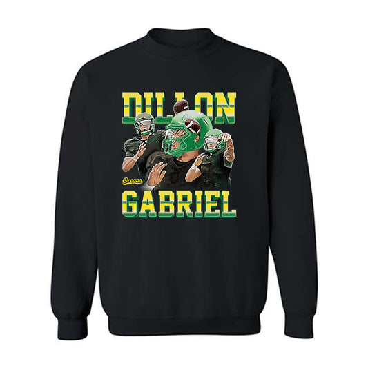 Oregon - NCAA Football : Dillon Gabriel - Player Collage Crewneck Sweatshirt-0