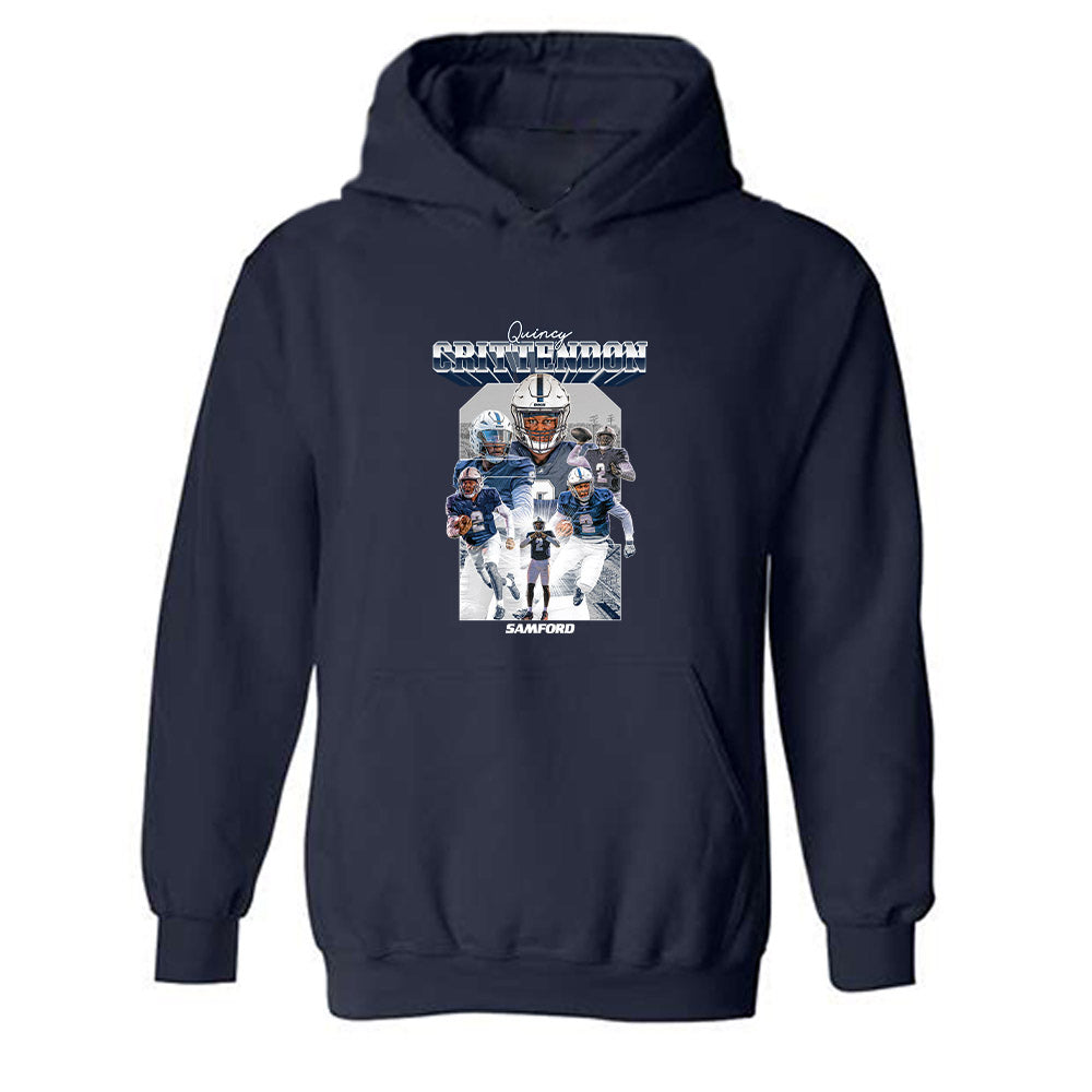 Samford - NCAA Football : Quincy Crittendon - Player Collage Hooded Sweatshirt