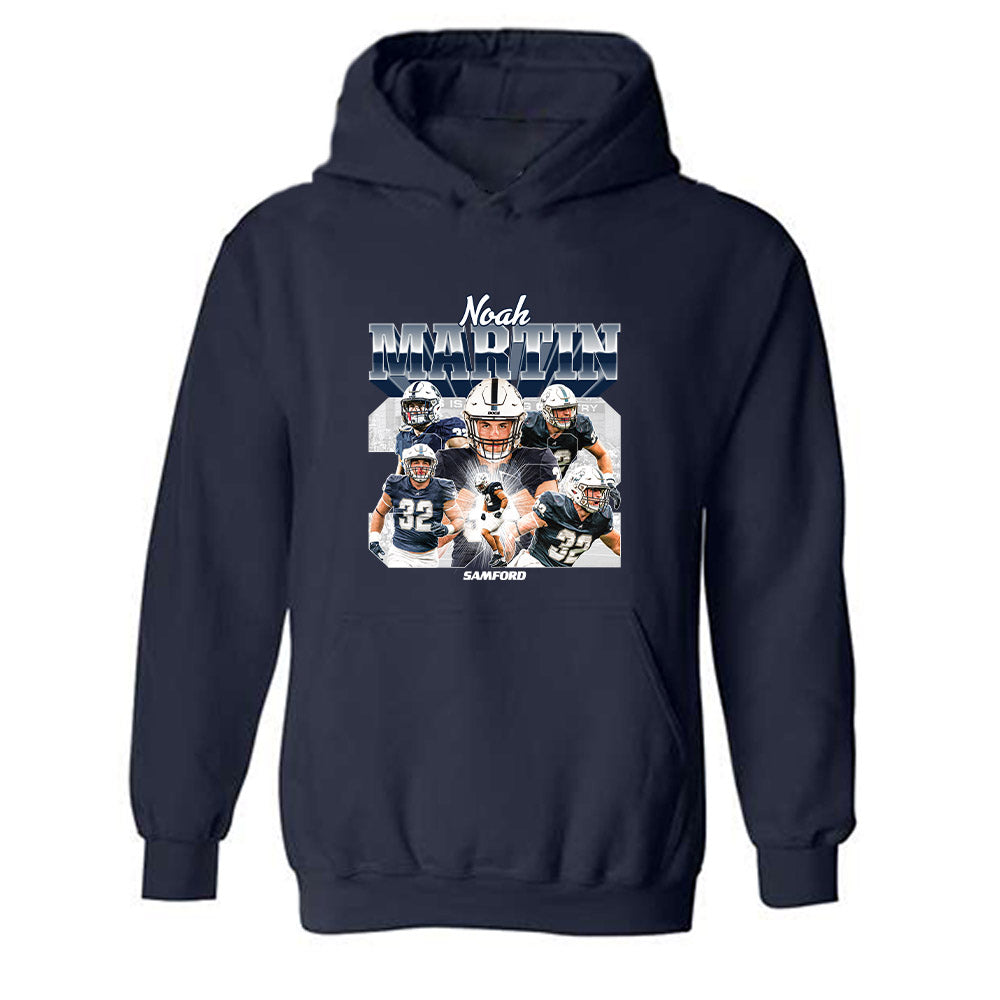 Samford - NCAA Football : Noah Martin - Player Collage Hooded Sweatshirt