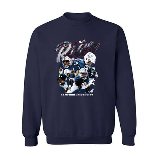 Samford - NCAA Football : Dj Rias - Player Collage Crewneck Sweatshirt