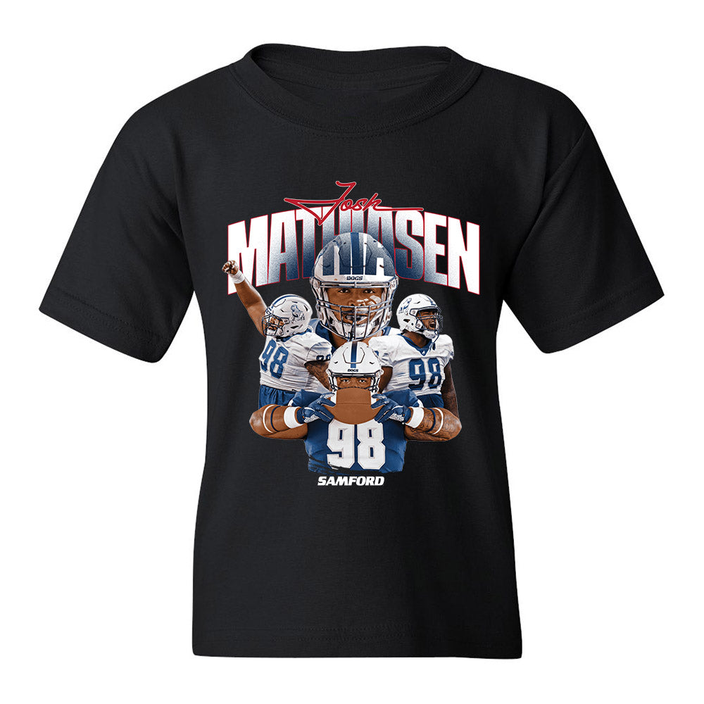 Samford - NCAA Football : Joshua Mathiasen - Player Collage Youth T-Shirt