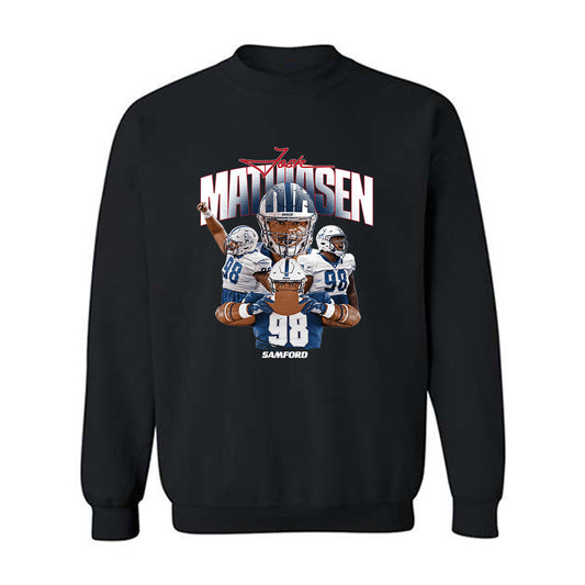 Samford - NCAA Football : Joshua Mathiasen - Player Collage Crewneck Sweatshirt