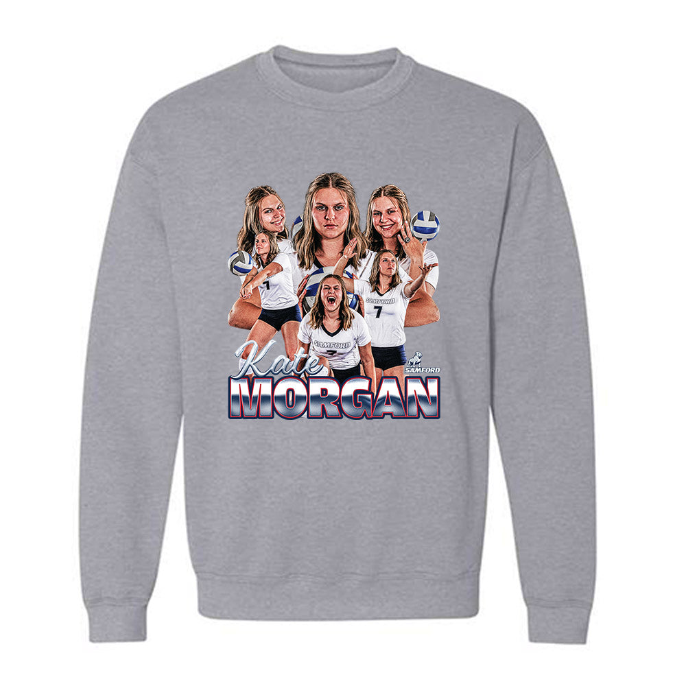 Samford - NCAA Women's Volleyball : Kate Morgan - Player Collage Crewneck Sweatshirt