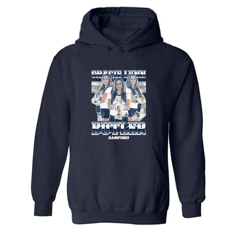 Samford - NCAA Women's Volleyball : Gracie Lynn Butler - Player Collage Hooded Sweatshirt