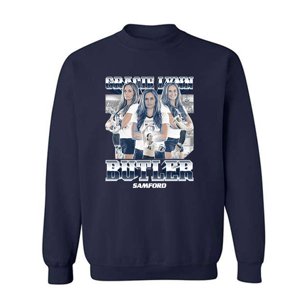 Samford - NCAA Women's Volleyball : Gracie Lynn Butler - Player Collage Crewneck Sweatshirt