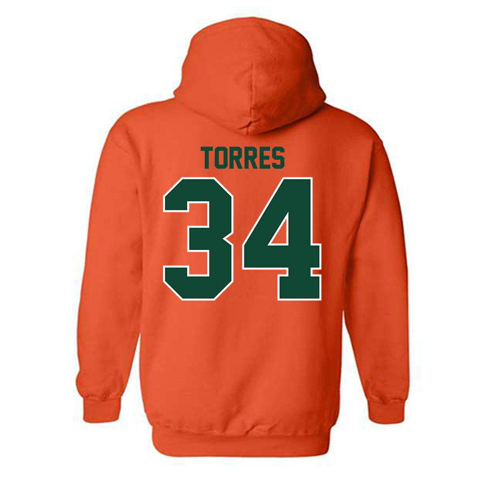 Miami - NCAA Baseball : Michael Torres - Classic Shersey Hooded Sweatshirt-1