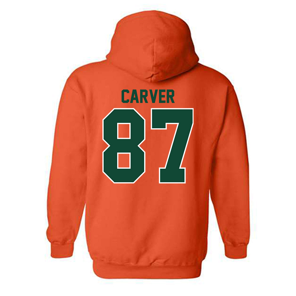 Miami - NCAA Football : Hunter Carver - Classic Shersey Hooded Sweatshirt-1